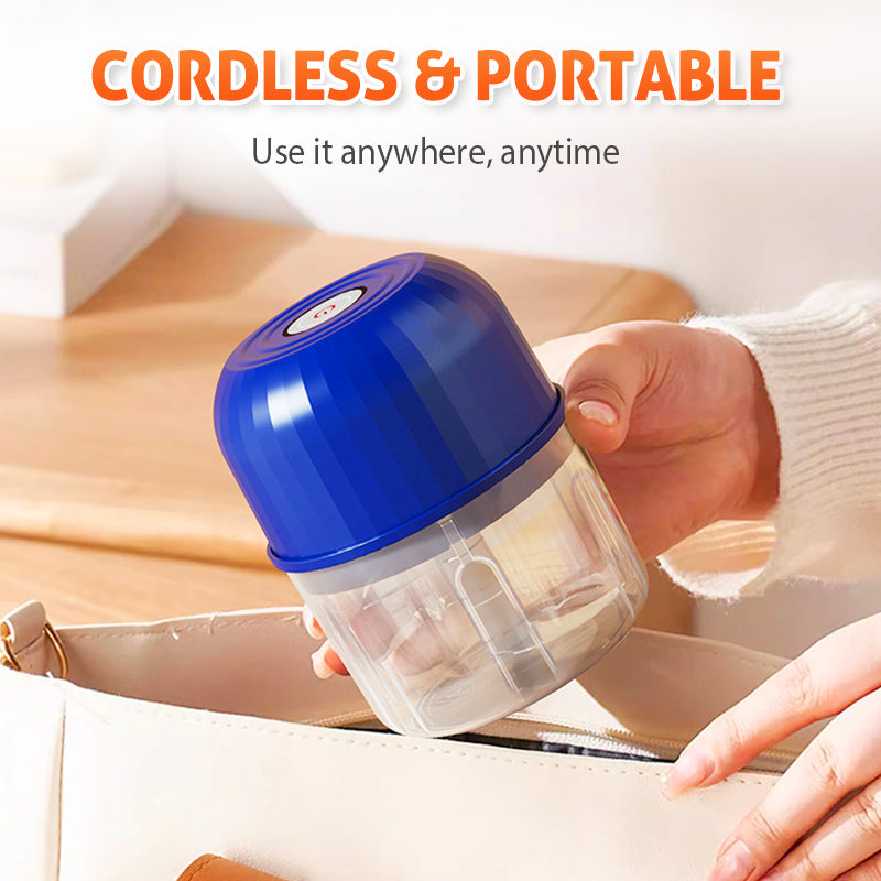 🔥 Heute 50 % RABATT – 🥕 Kabelloser Mini-Zerkleinerer | 300 ml, 3 Edelstahlklingen & USB-C