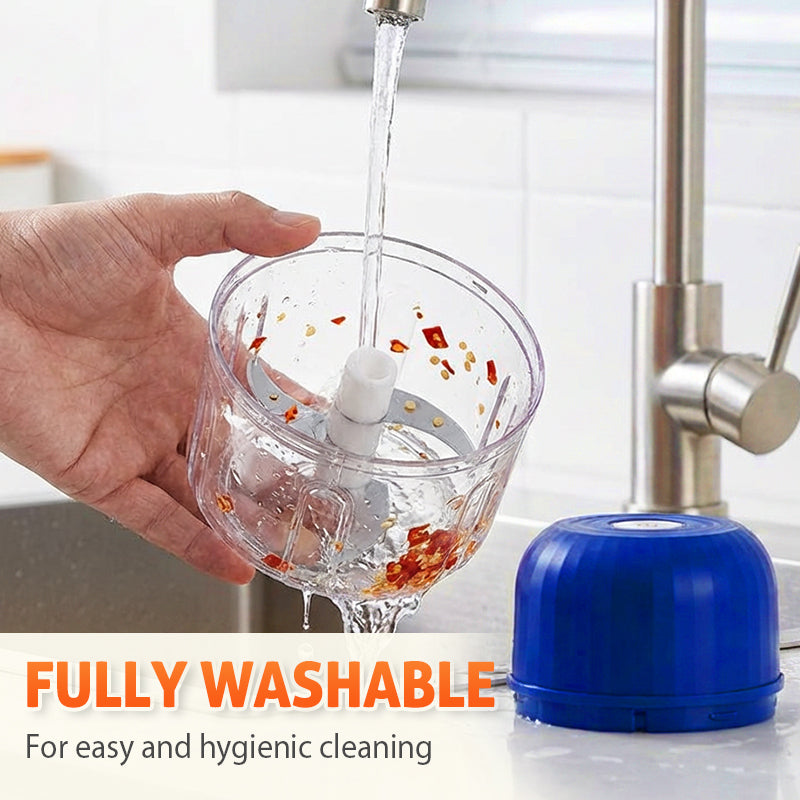 🔥 Heute 50 % RABATT – 🥕 Kabelloser Mini-Zerkleinerer | 300 ml, 3 Edelstahlklingen & USB-C