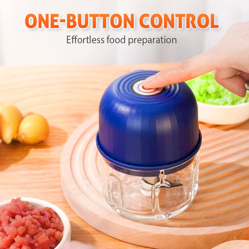 🔥 Heute 50 % RABATT – 🥕 Kabelloser Mini-Zerkleinerer | 300 ml, 3 Edelstahlklingen & USB-C