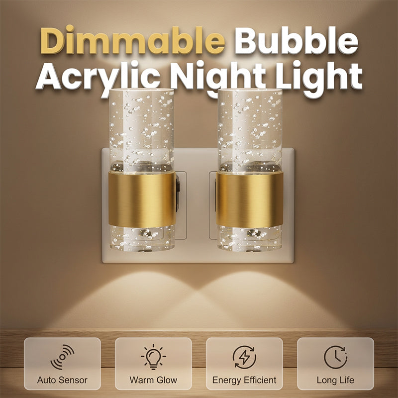 Dimmbare LED-Sensor-Nachtleuchte mit warmem Licht und Gold-Ring