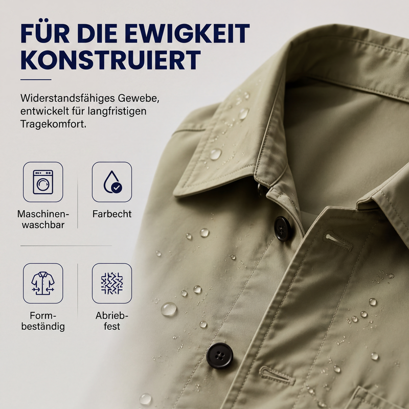 🧥 Wasserdichter mittellanger Herren-Trenchcoat | Lockerer City-Look