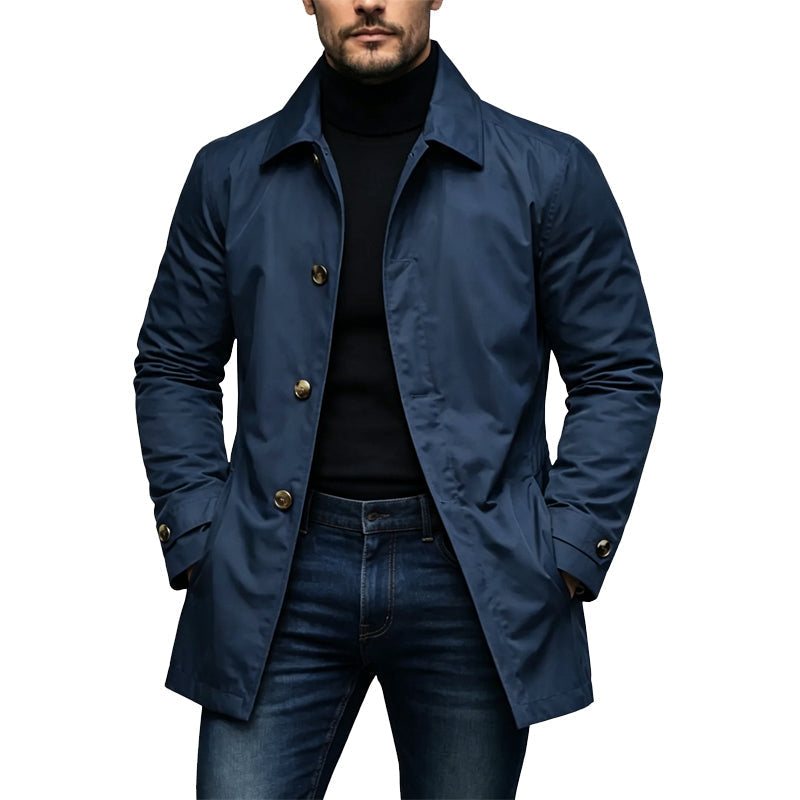 🧥 Wasserdichter mittellanger Herren-Trenchcoat | Lockerer City-Look
