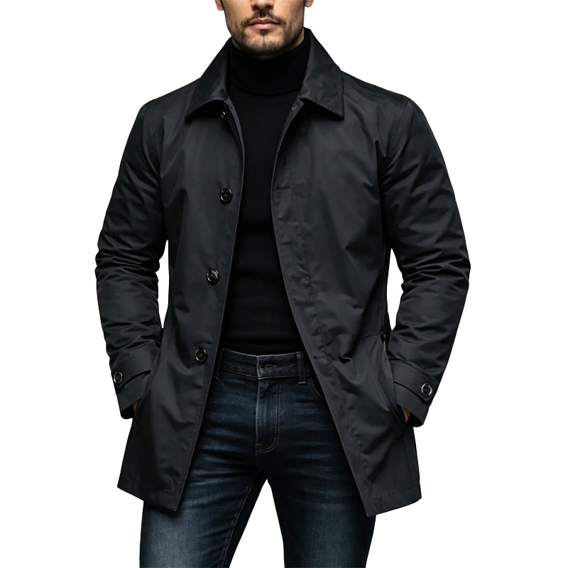 🧥 Wasserdichter mittellanger Herren-Trenchcoat | Lockerer City-Look
