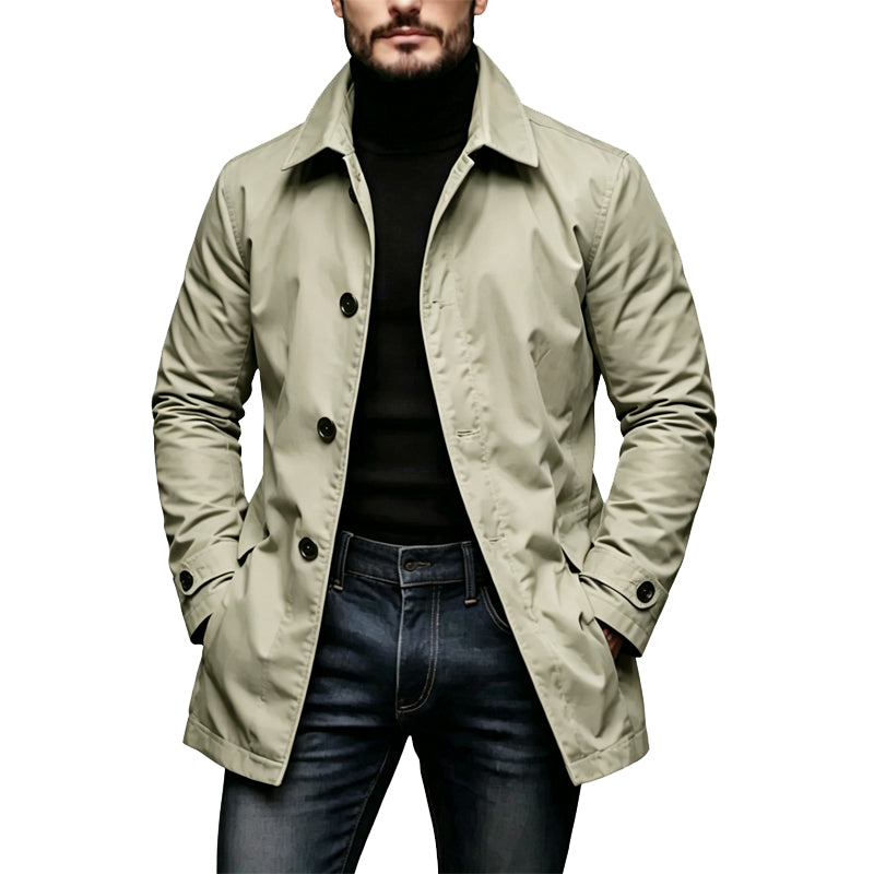 🧥 Wasserdichter mittellanger Herren-Trenchcoat | Lockerer City-Look