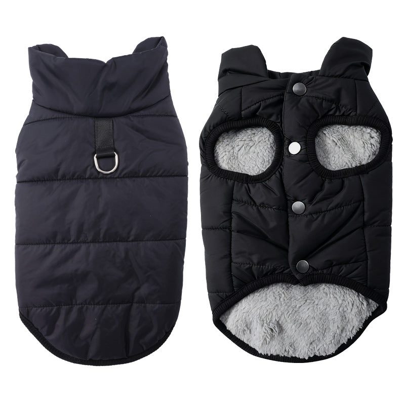 🐕 50 % Rabatt – Gefütterter Hundemantel mit Kapuze | Winddicht, Polar-Fleece & Leinenring