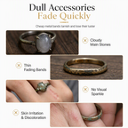 ✨ 14K vergoldeter Kupferring mit ovalem 5A-Zirkonia | Doppelband-Design