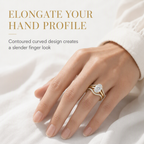 ✨ 14K vergoldeter Kupferring mit ovalem 5A-Zirkonia | Doppelband-Design