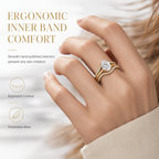 ✨ 14K vergoldeter Kupferring mit ovalem 5A-Zirkonia | Doppelband-Design
