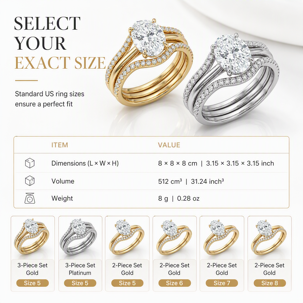 ✨ 14K vergoldeter Kupferring mit ovalem 5A-Zirkonia | Doppelband-Design