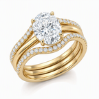 ✨ 14K vergoldeter Kupferring mit ovalem 5A-Zirkonia | Doppelband-Design