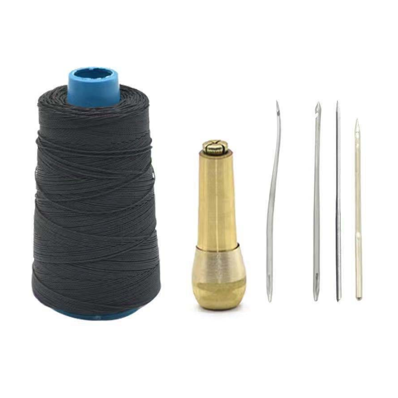 🧵 Leder-Nähahlen-Set mit gewachstem Garn | Austauschbare Nadeln für Leder & Canvas