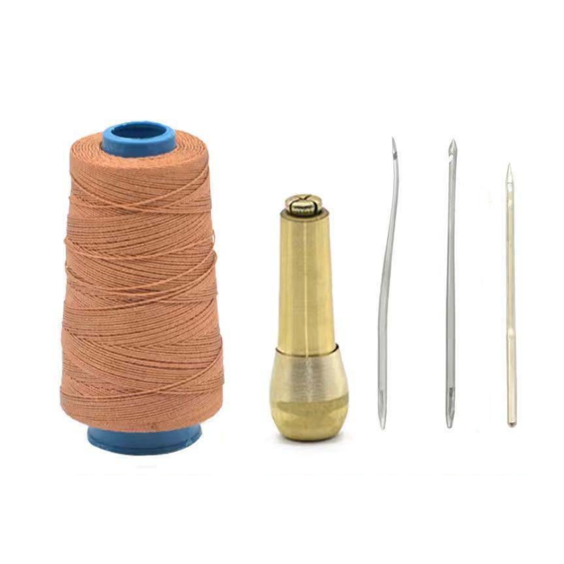 🧵 Leder-Nähahlen-Set mit gewachstem Garn | Austauschbare Nadeln für Leder & Canvas