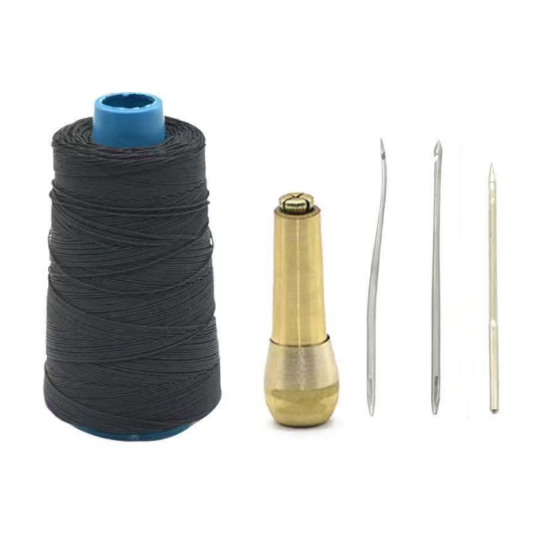 🧵 Leder-Nähahlen-Set mit gewachstem Garn | Austauschbare Nadeln für Leder & Canvas