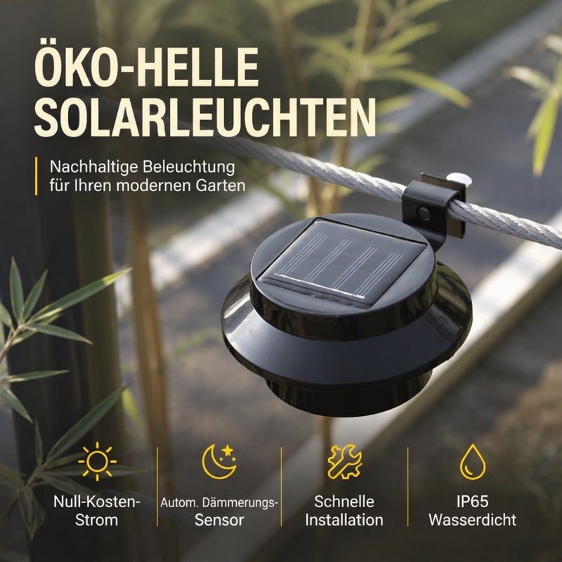 ☀️ 50 % RABATT 💡 Solar-Außenleuchten – ohne Kabel für Garten, Terrasse & Zaun