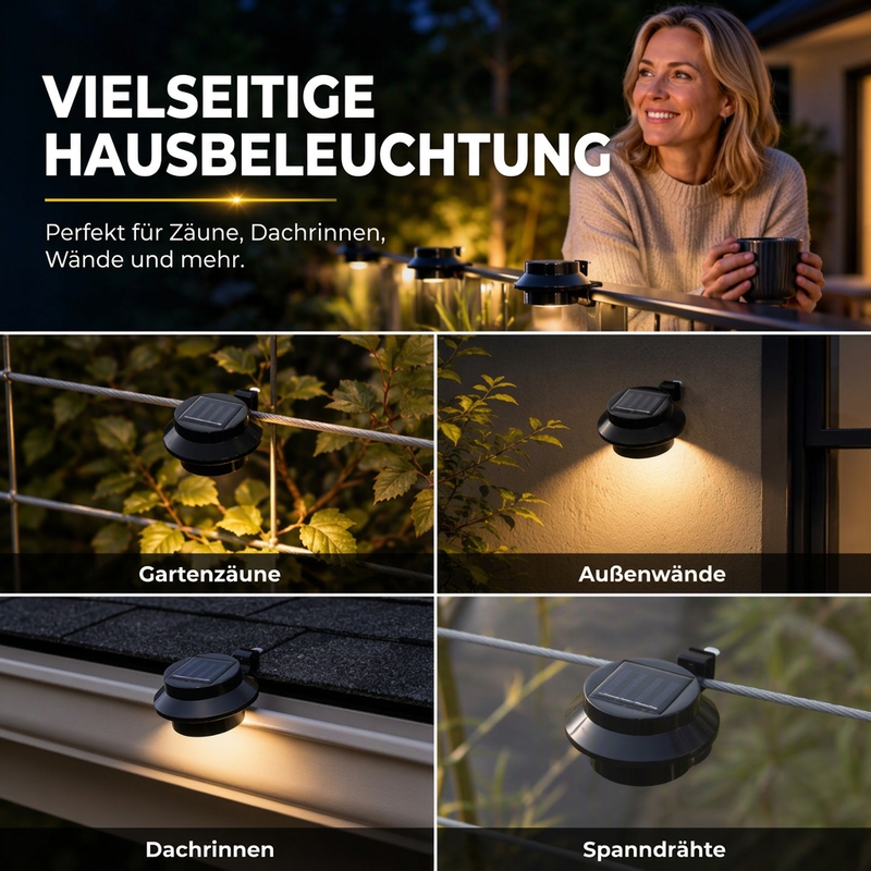 ☀️ 50 % RABATT 💡 Solar-Außenleuchten – ohne Kabel für Garten, Terrasse & Zaun