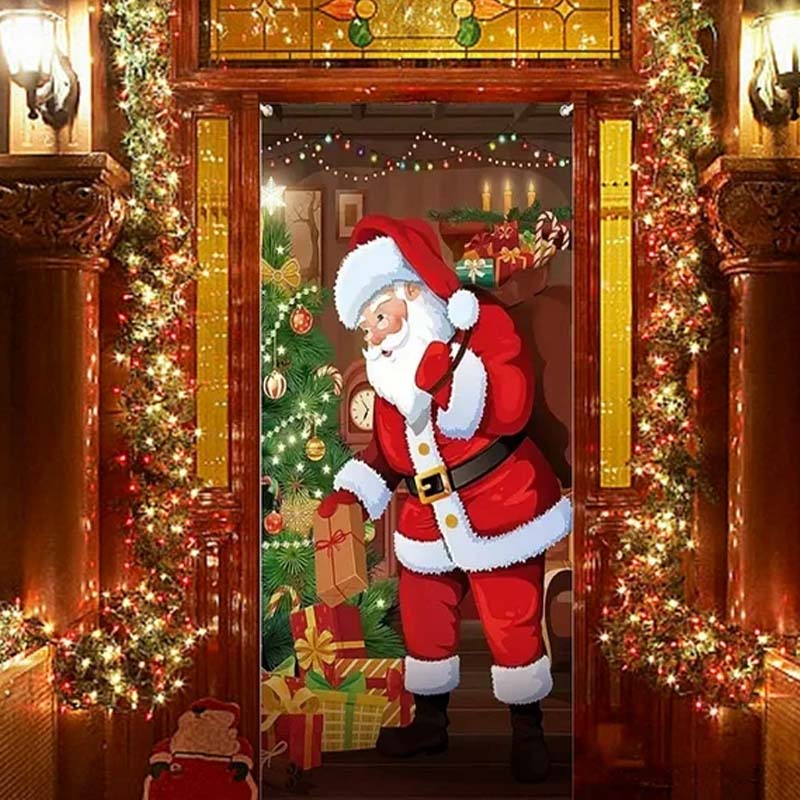 🎄 Weihnachts-Türbezug 90 × 180 cm | Schnelle Festtagsdeko