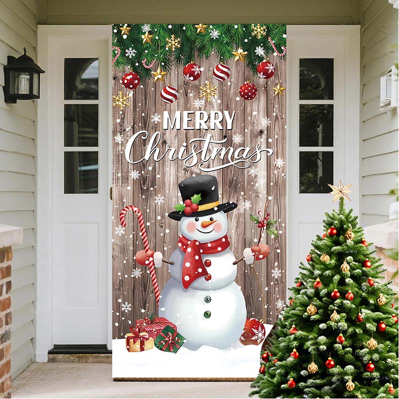 🎄 Weihnachts-Türbezug 90 × 180 cm | Schnelle Festtagsdeko