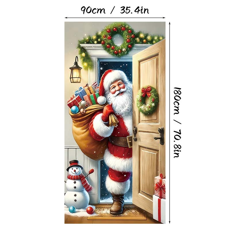 🎄 Weihnachts-Türbezug 90 × 180 cm | Schnelle Festtagsdeko