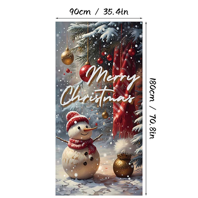 🎄 Weihnachts-Türbezug 90 × 180 cm | Schnelle Festtagsdeko