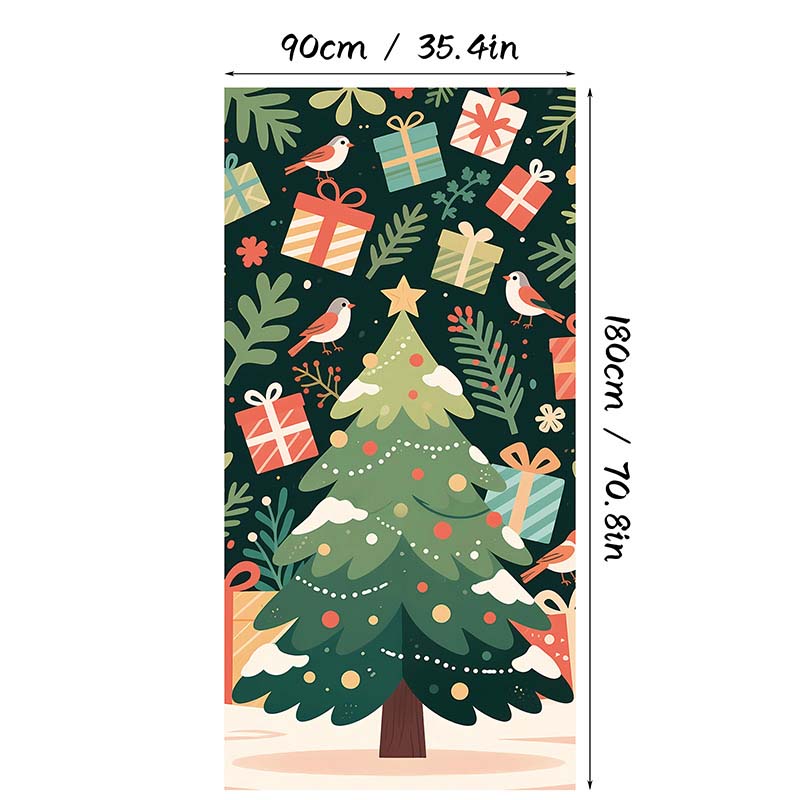 🎄 Weihnachts-Türbezug 90 × 180 cm | Schnelle Festtagsdeko
