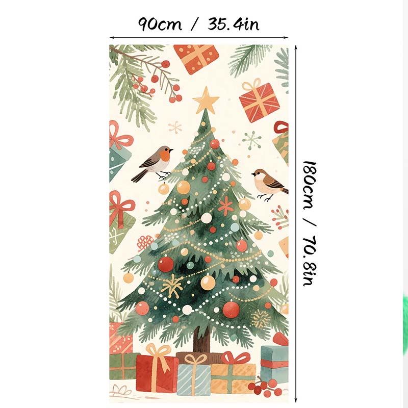 🎄 Weihnachts-Türbezug 90 × 180 cm | Schnelle Festtagsdeko