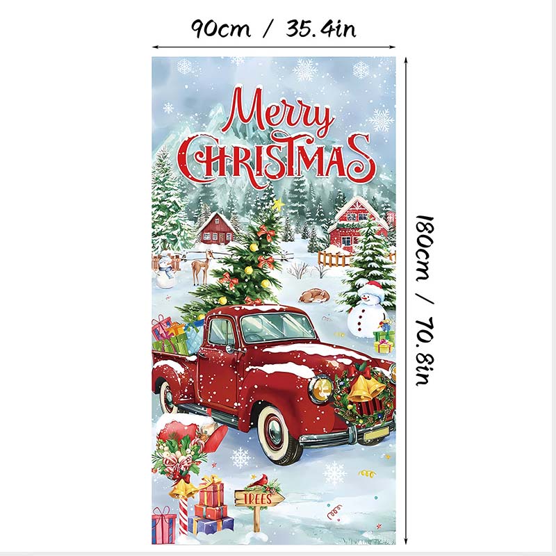 🎄 Weihnachts-Türbezug 90 × 180 cm | Schnelle Festtagsdeko