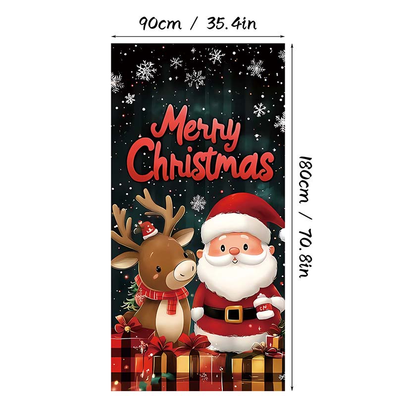 🎄 Weihnachts-Türbezug 90 × 180 cm | Schnelle Festtagsdeko