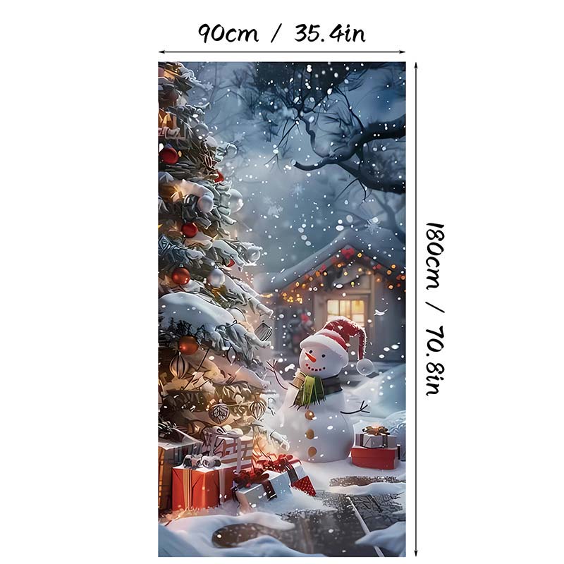 🎄 Weihnachts-Türbezug 90 × 180 cm | Schnelle Festtagsdeko