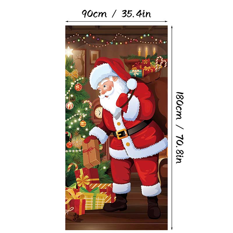 🎄 Weihnachts-Türbezug 90 × 180 cm | Schnelle Festtagsdeko