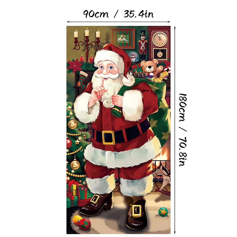 🎄 Weihnachts-Türbezug 90 × 180 cm | Schnelle Festtagsdeko