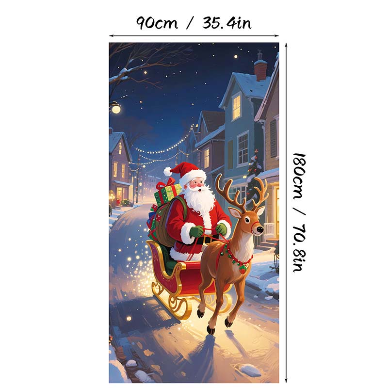 🎄 Weihnachts-Türbezug 90 × 180 cm | Schnelle Festtagsdeko