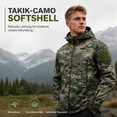 Camouflage-Kapuzenjacke für Herren – Produktansicht