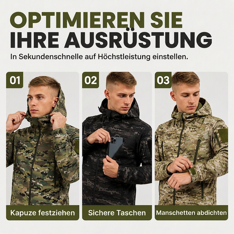 Kapuzenjacke für Herren im taktischen Outdoor-Look
