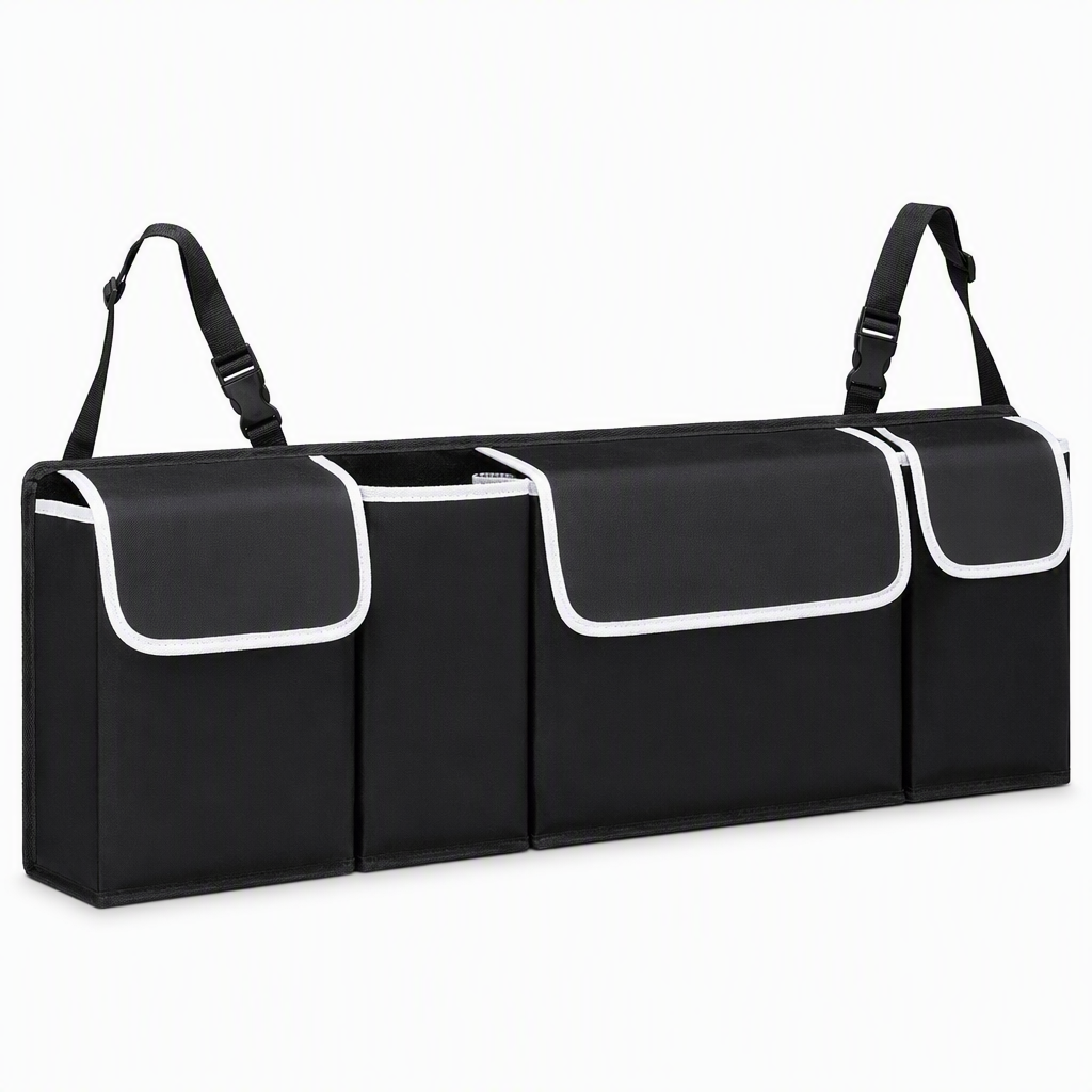Hängender Kofferraum-Organizer für die Rücksitzlehne | Oxford-Gewebe, 90 × 12 × 25 cm