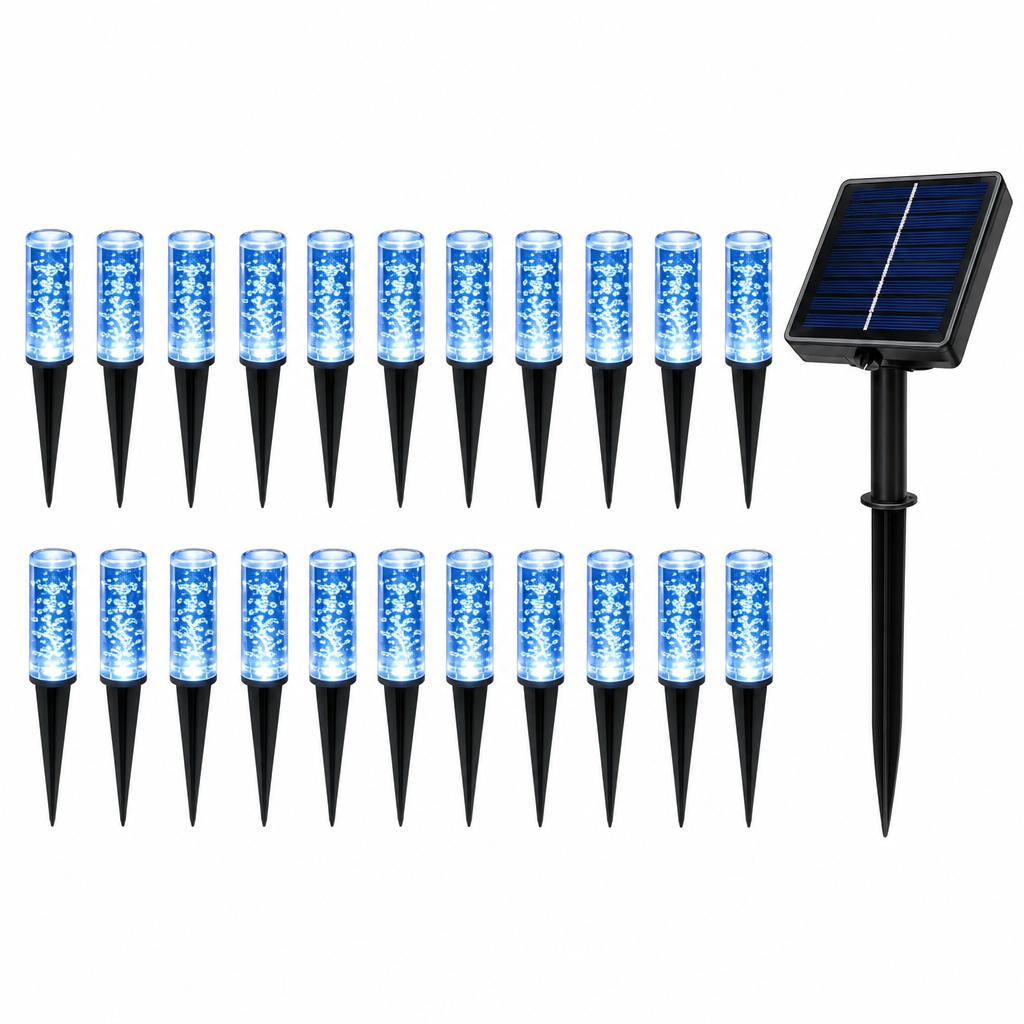 🌞 Solar-Wegeleuchten mit Kristallsäulen-Optik | Automatisch bei Dämmerung, IP65