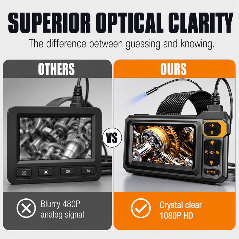 🔥 40 % RABATT – 🔍 HD-Inspektionskamera mit 4,3-Zoll-Display | IP67-Sonde & USB-C