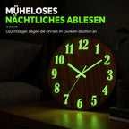 🔥 Zeitlich begrenztes Angebot 🕰️ 12 Zoll geräuschlose hölzerne Wanduhr – mit leuchtender Anzeige und MDF-Holzoptik ✨