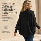 Damen lockere Strickjacke mit Fledermausärmeln, offener Front, Überwurf für Herbst und Winter