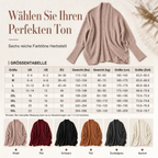Damen lockere Strickjacke mit Fledermausärmeln, offener Front, Überwurf für Herbst und Winter