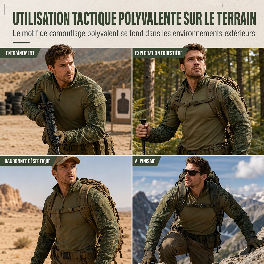 Taktisches Herren-Langarmshirt in Camouflage