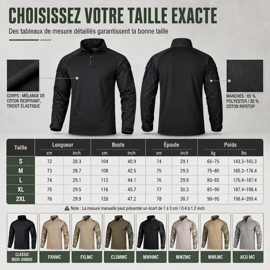 🪖 50 % RABATT – Taktisches Combat-Shirt für Herren | Ripstop-Ärmel & atmungsaktiver Rumpf