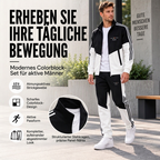 📢🎉 50% RABATT 🛍️✨Herren Farbblock-Reißverschlussjacke und Kordelhosen-Set