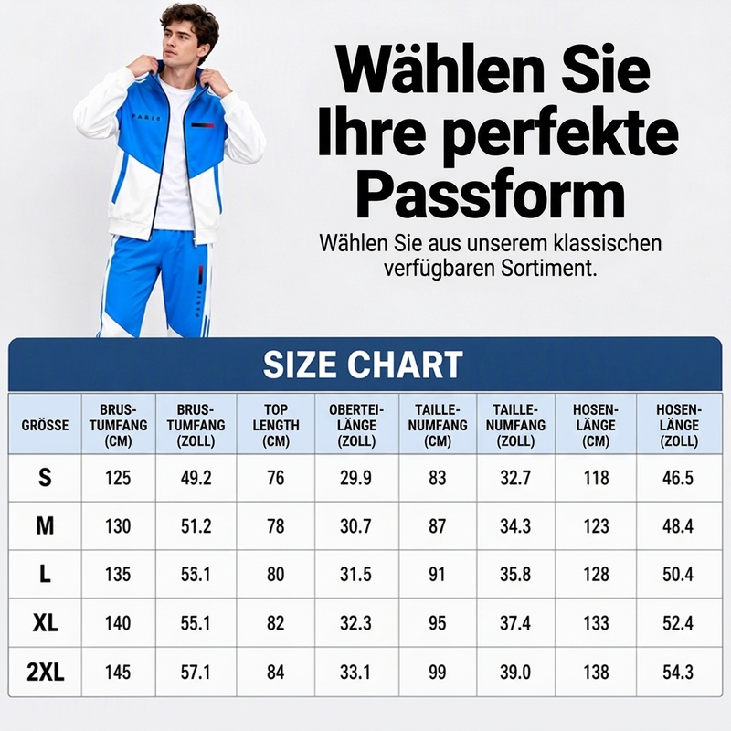 📢🎉 50% RABATT 🛍️✨Herren Farbblock-Reißverschlussjacke und Kordelhosen-Set
