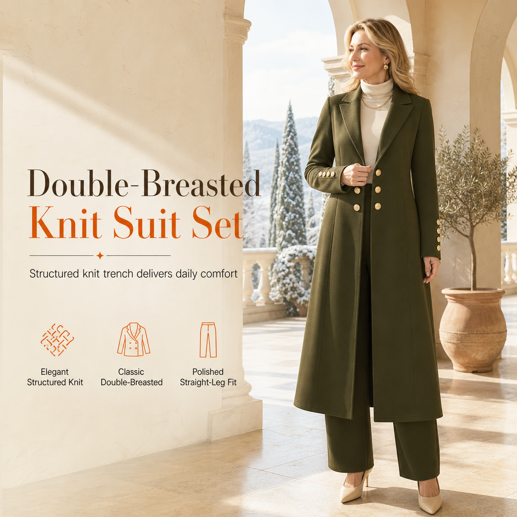 Eleganter Damen-Zweiteiler mit Longline-Jacke und Hose