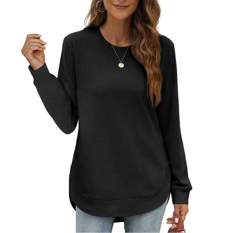 Damen High-Low-Langarmshirt in mehreren Farben