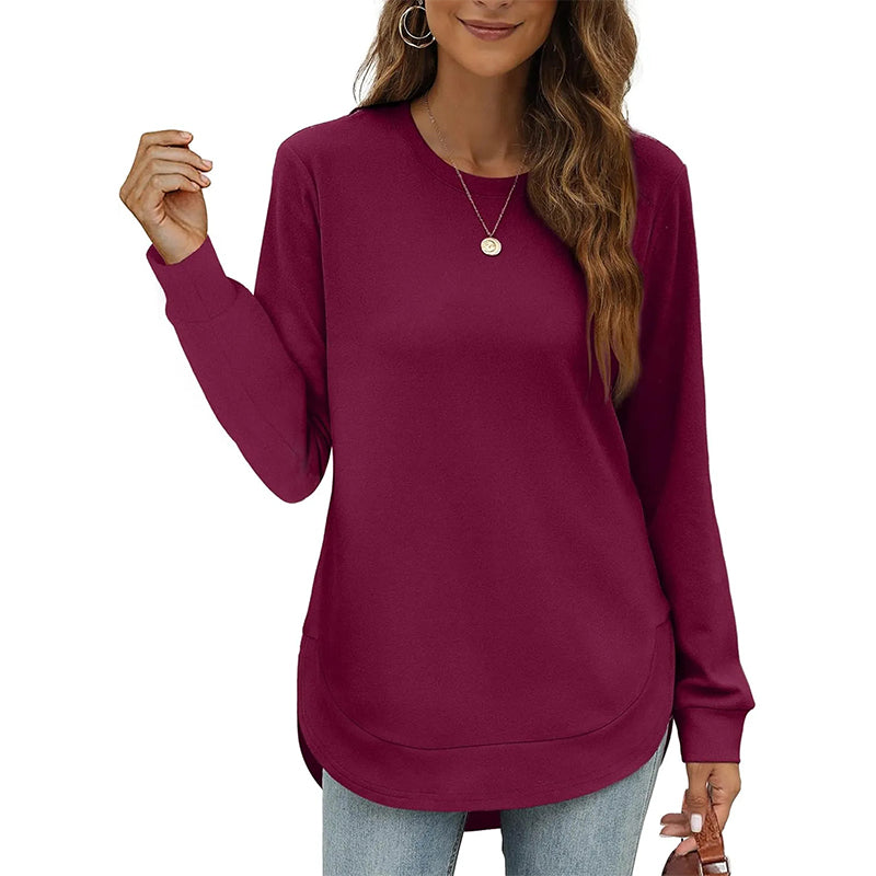 Damen-Langarmshirt mit High-Low-Saum – Produktdetail