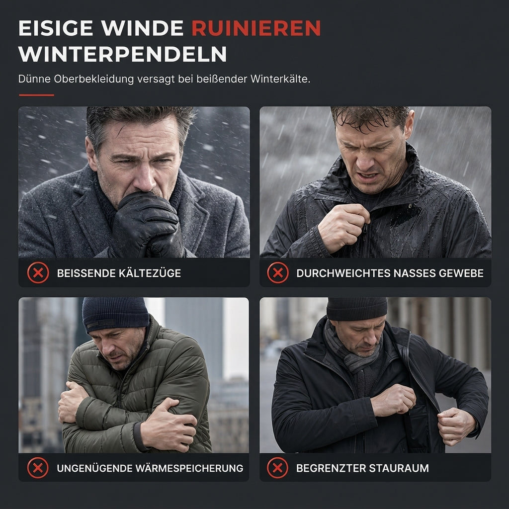 🎯 50% Rabatt + Gratis Versand! 🚚 Herren mittellange wattierte Winterjacke, business-elegant & lässig, für Männer mittleren Alters