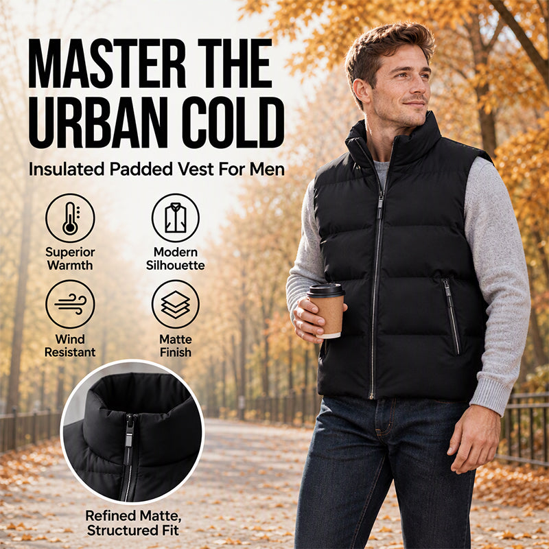 🔥 50 % RABATT – Klassische Herren-Steppweste mit Stehkragen | M–4XL