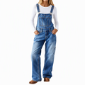 💥 Beliebter Artikel – jetzt im Angebot! 💖✨Damen dehnbare Jeans-Latzhose mit weitem Bein und verstellbaren Trägern