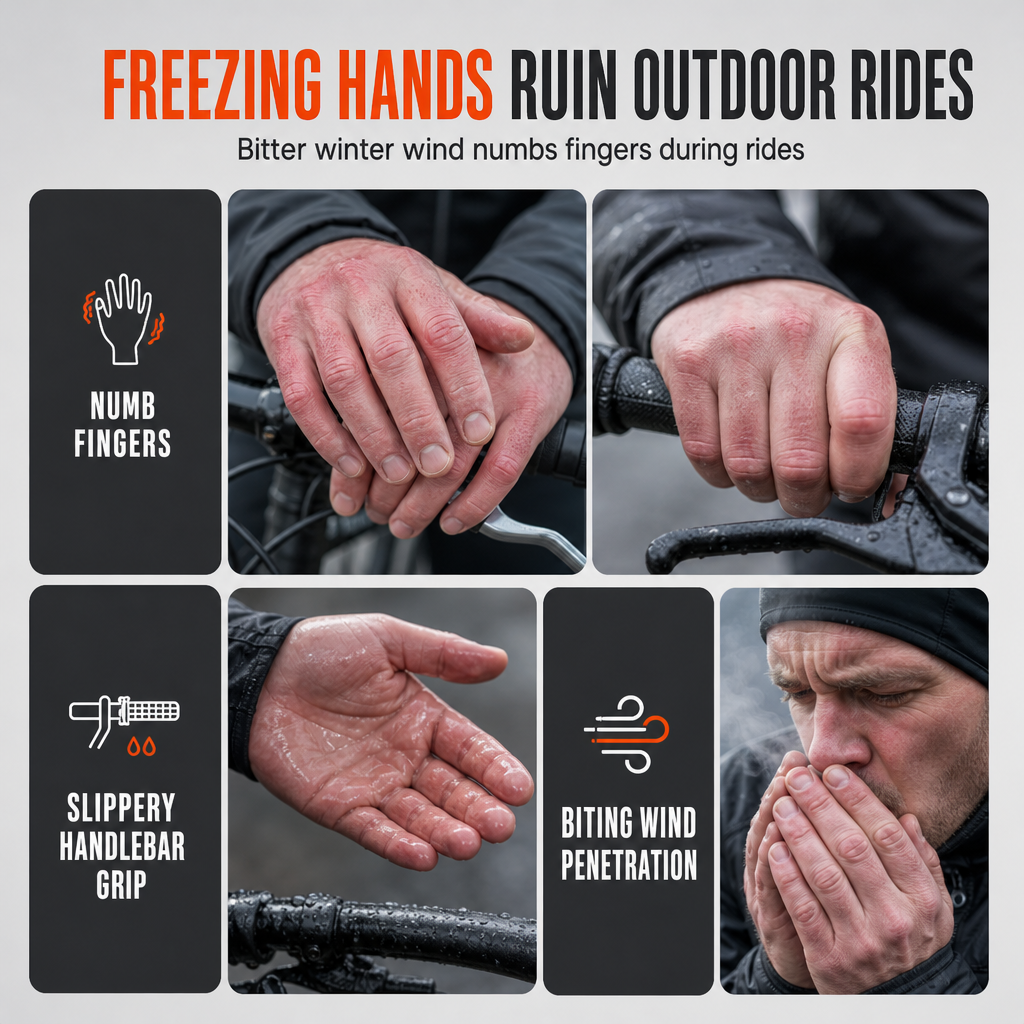 Wärmende Fahrrad-Winterhandschuhe mit Fleece – Produktbild